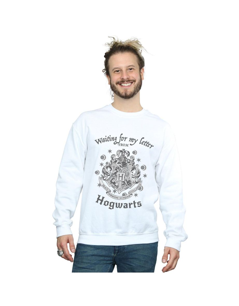 Harry Potter Mens Hogwarts Waiting For My Letter Sweatshirt - White