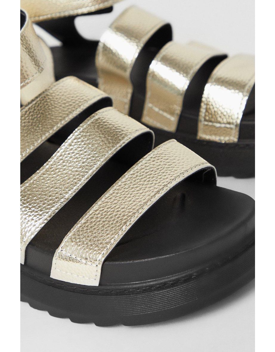 Faith: Honour Multi Strap Footbed Chunky Wedge Sandals - 3