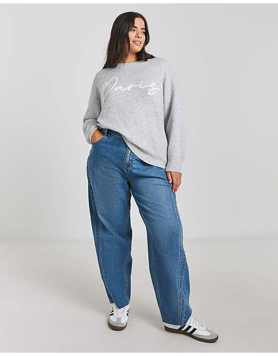 Paris Slogan Knitted Jumper