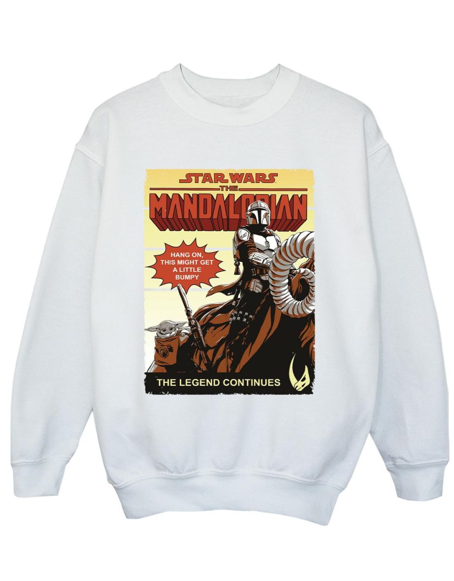 Star Wars The Mandalorian Boys Bumpy Ride Sweatshirt - White