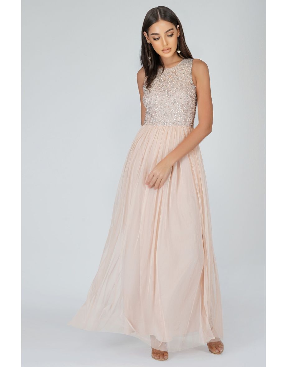 Nicasso Blush Pink Bridesmaid Maxi Dress