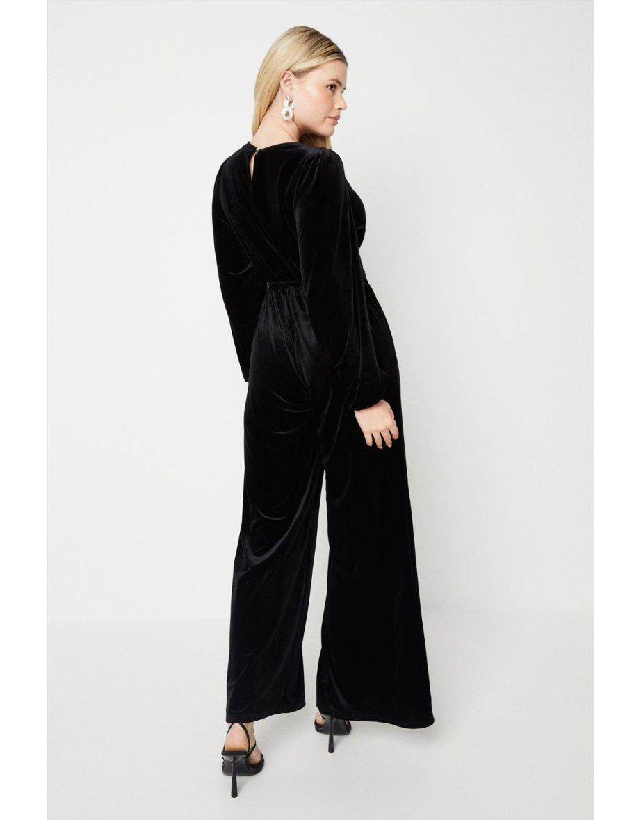 Dorothy Perkins Black Velvet Jumpsuit - 2