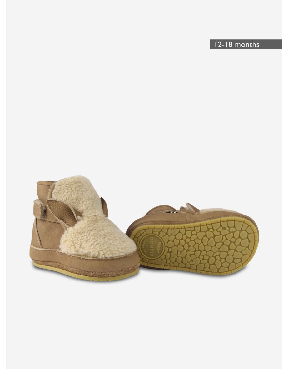 Baby Richy Alpaca Booties in Beige - 5