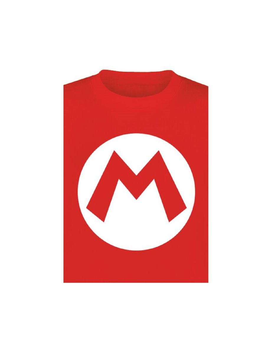 Super Mario Unisex Adult Logo T-Shirt - Red/White - 3
