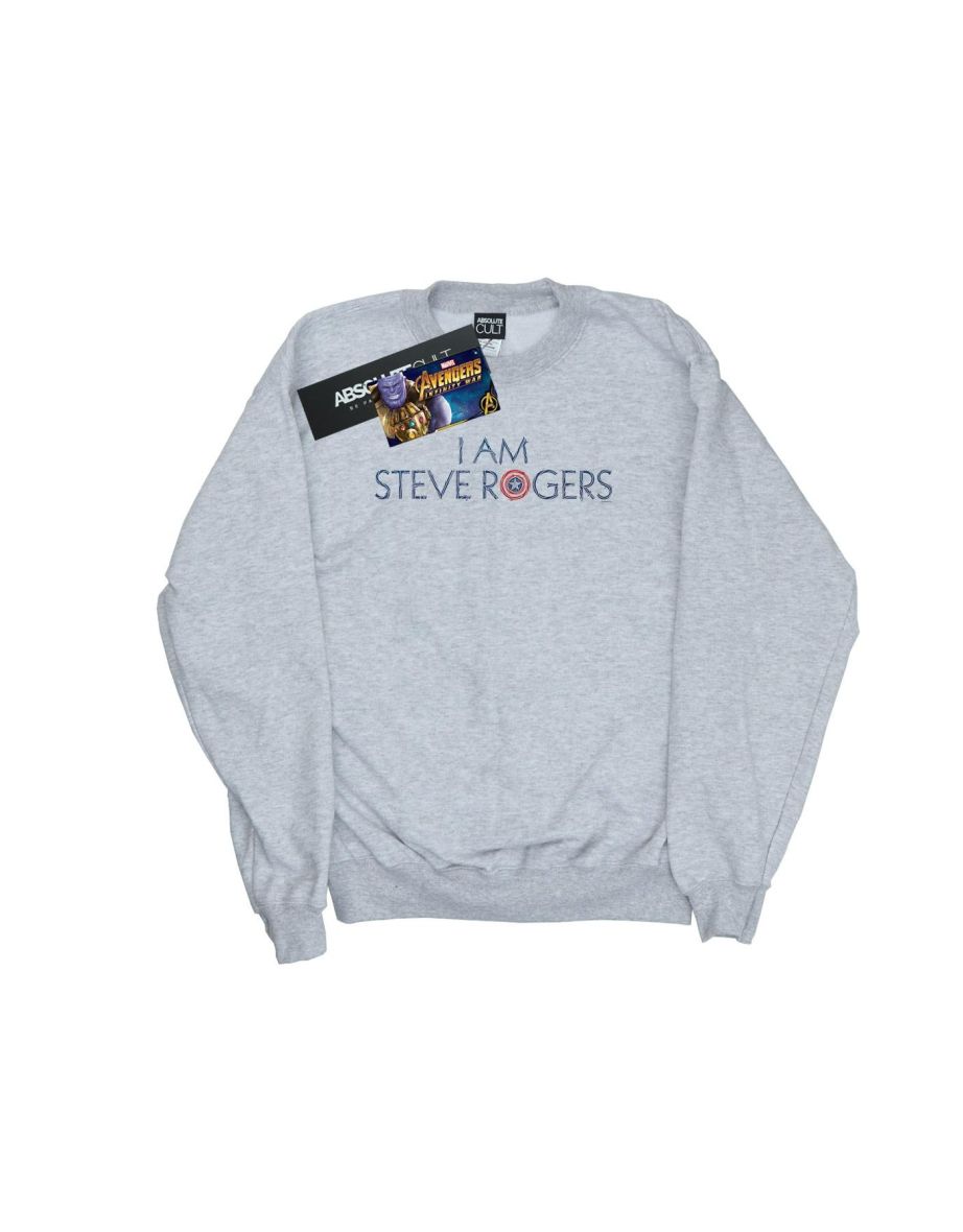 Marvel Boys Avengers Infinity War I Am Steve Rogers Sweatshirt - Sports Grey - 1