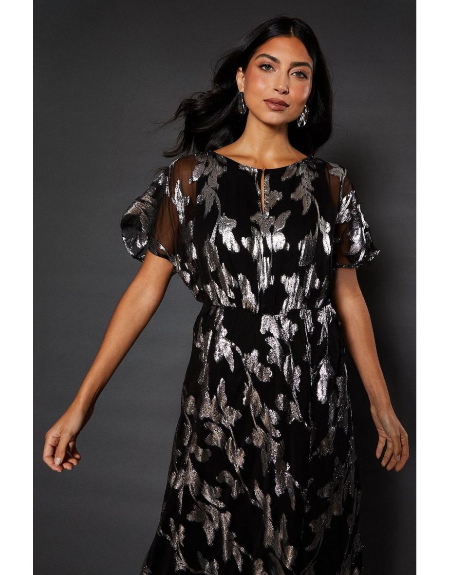 Occasion Glitter Tie Back Midi Dress - 3