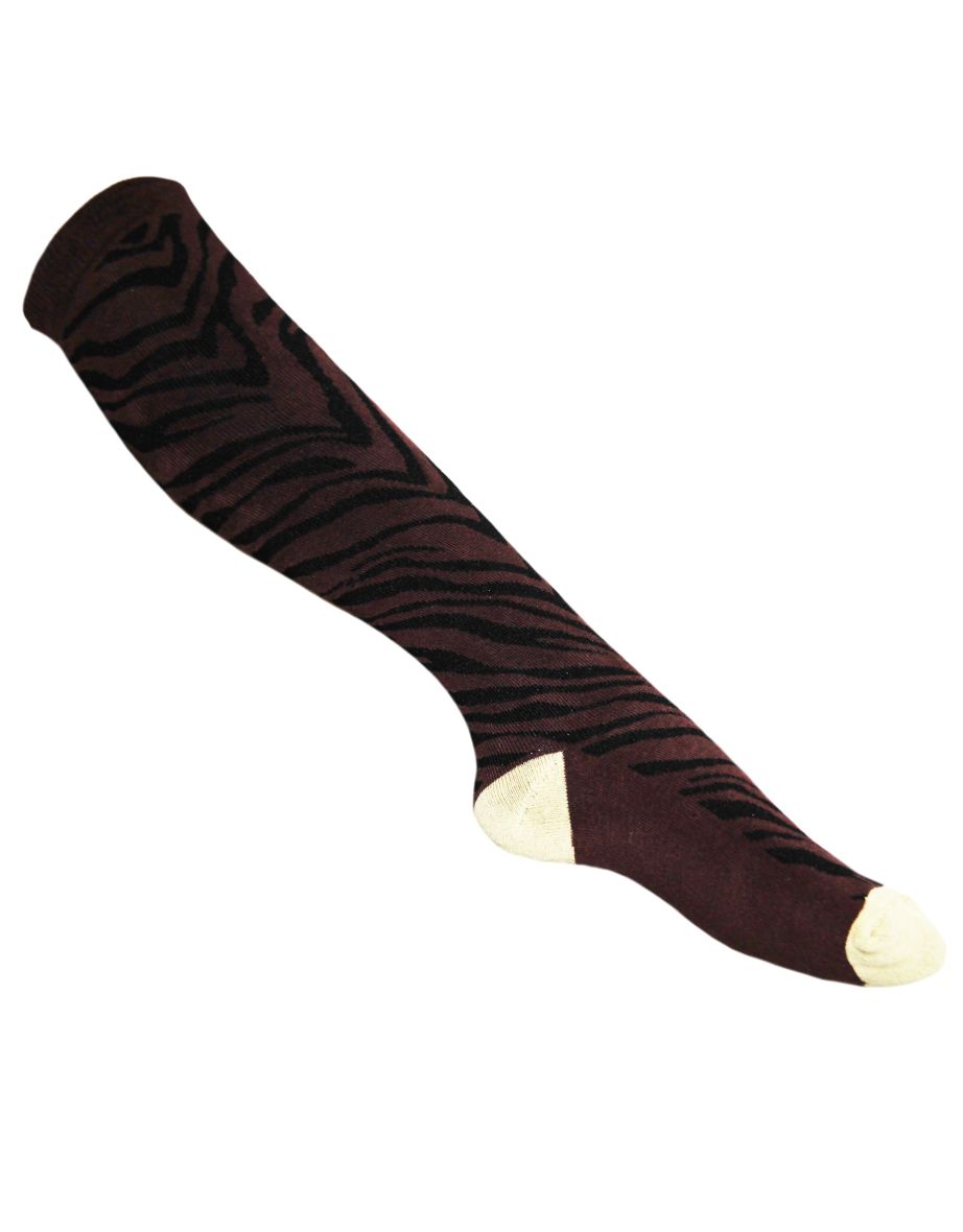Womens/Ladies Animal Print Welly Socks (3 Pairs) - Brown/White/Black - 3