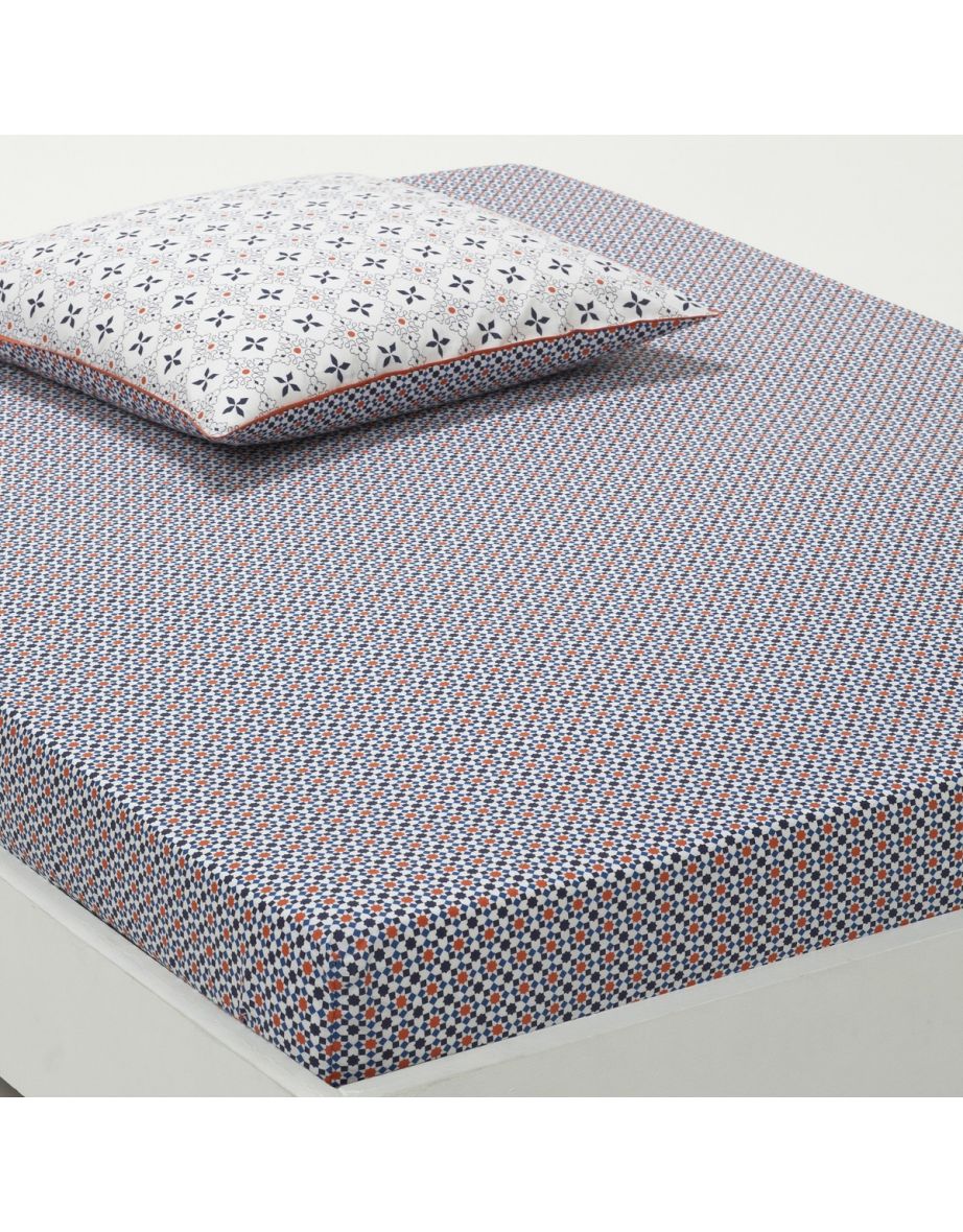 Zehia Printed Percale Fitted Sheet