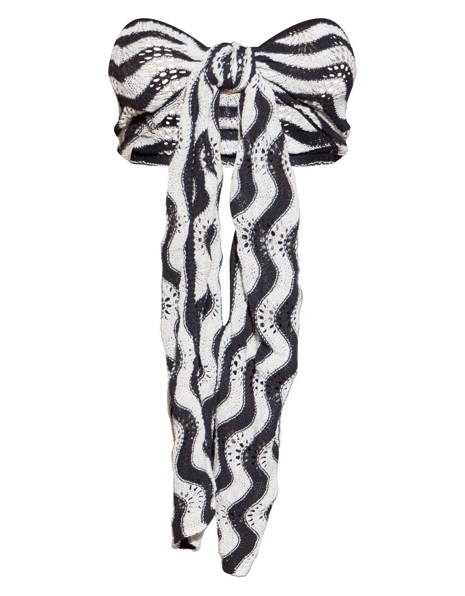 Monochrome Wave Knit Multiway Top - 4