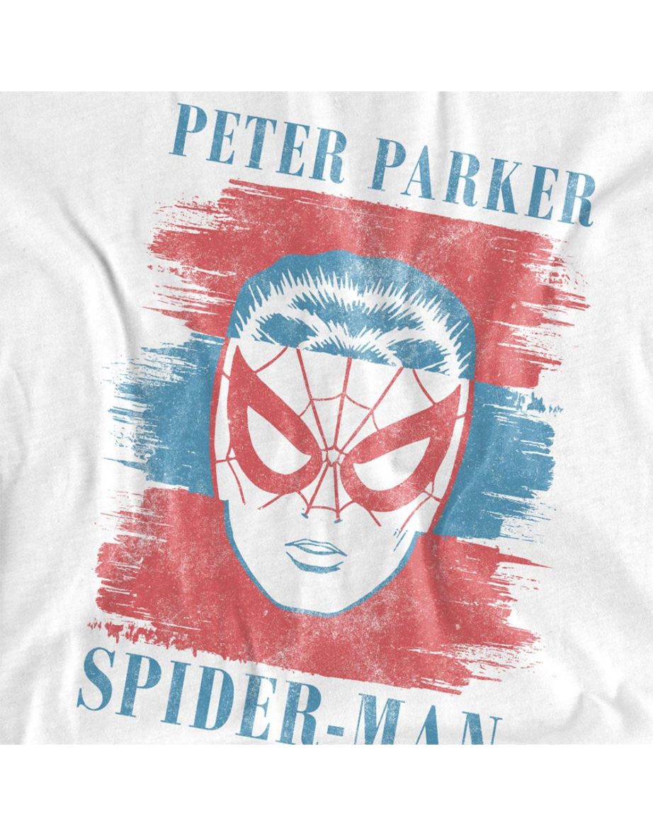 Spider-Man  Adult Peter Parker Striped T-Shirt - White - 2