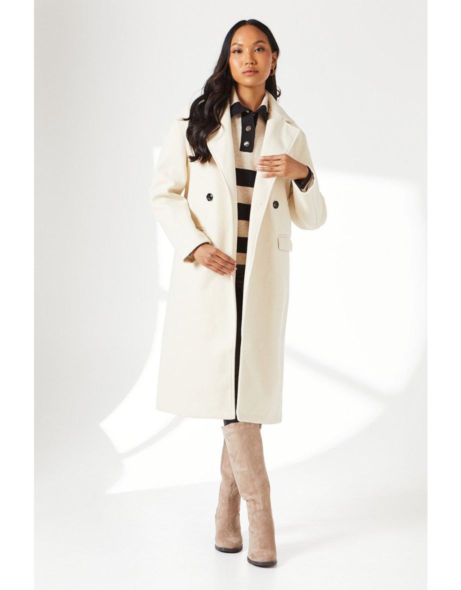 Principles by Debenhams Double Breasted Knee-Length Maxi Coat