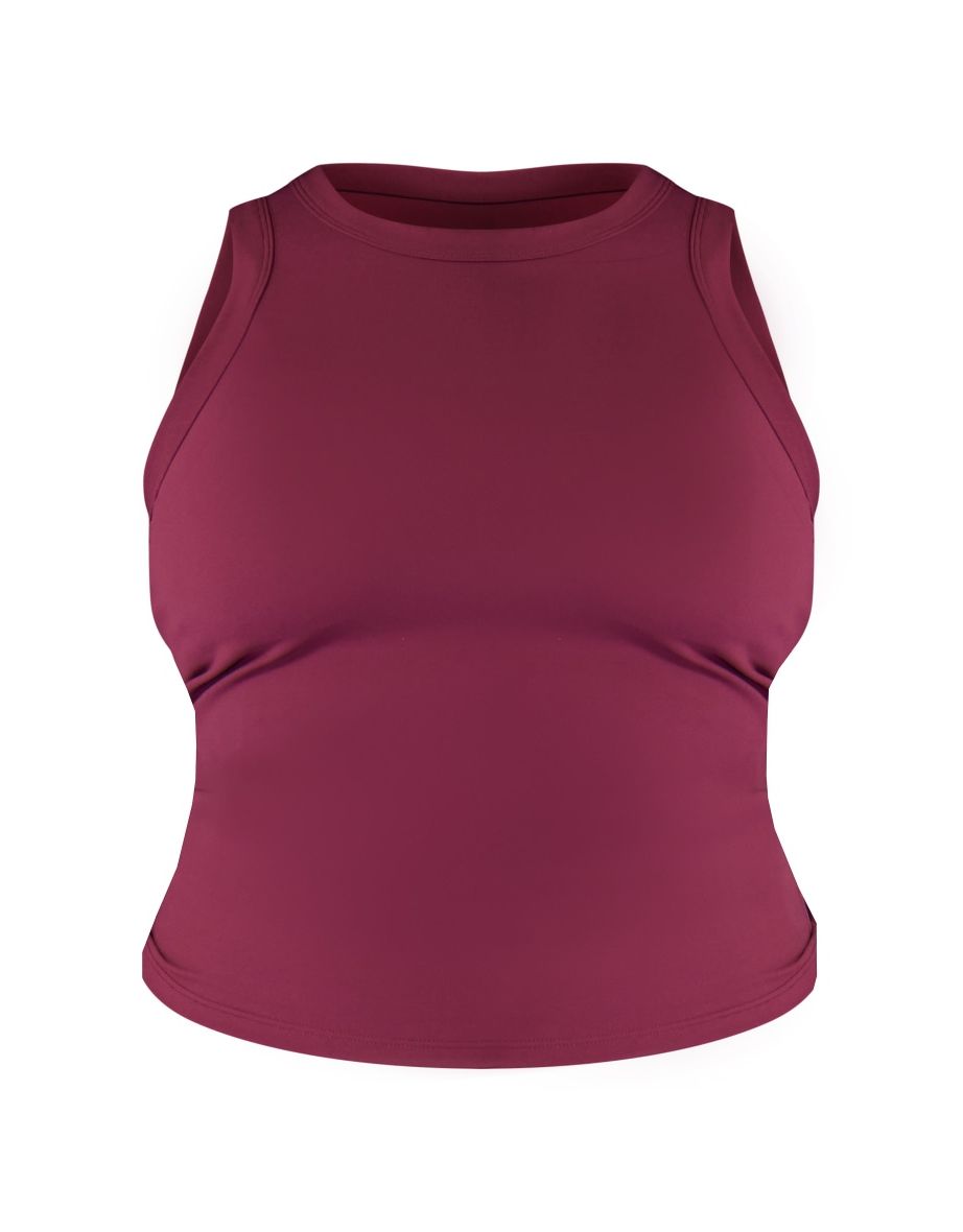 Plus Plum Sculpt Longline Gym Racer Top - 4