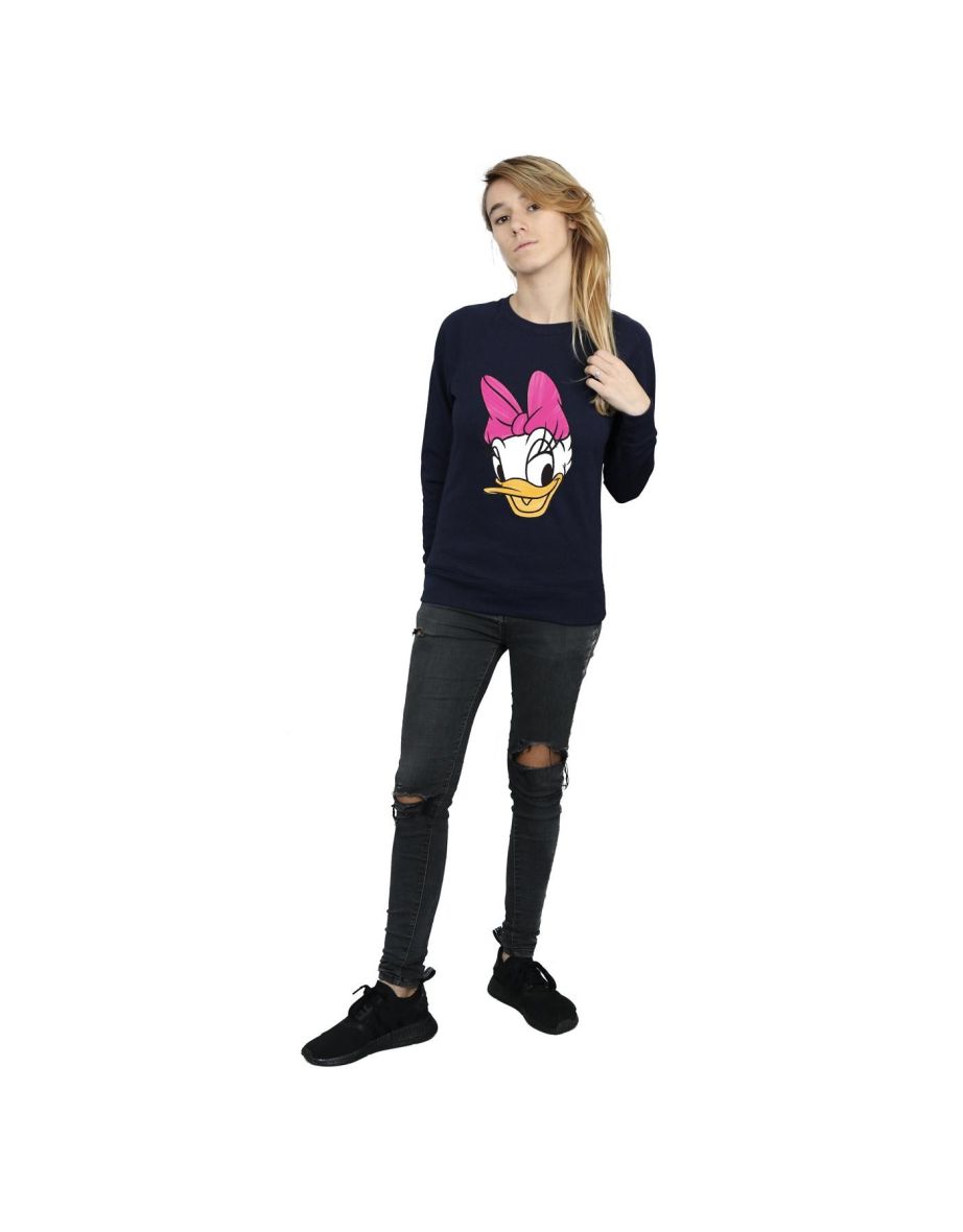 Disney Womens/Ladies Daisy Duck Head Painted Sweatshirt - Navy Blue
