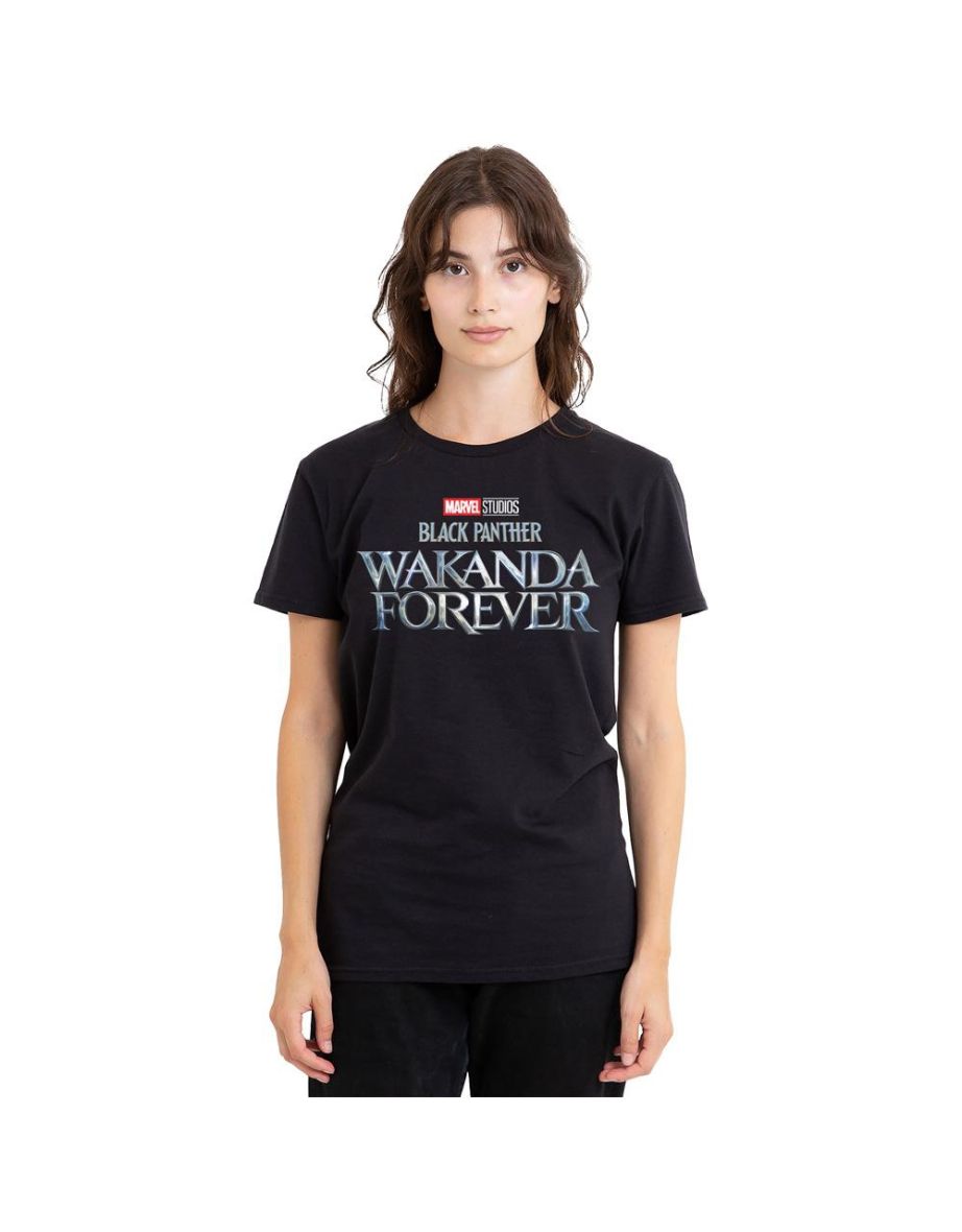 Black Panther: Wakanda Forever Unisex Adult Logo T-Shirt - Black