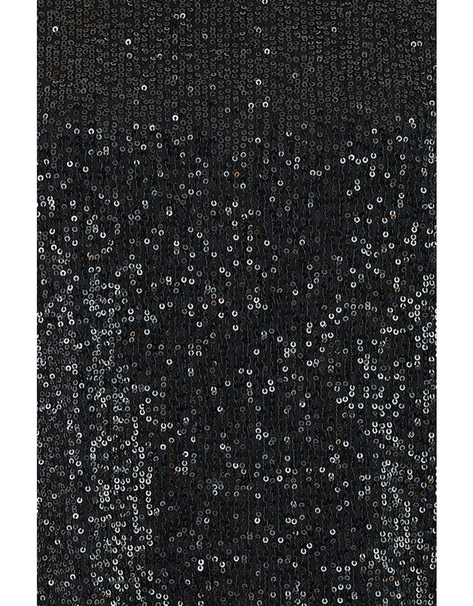 Yumi Black Sequin Top With Sheer Sleeves And Cut Out Back - 5