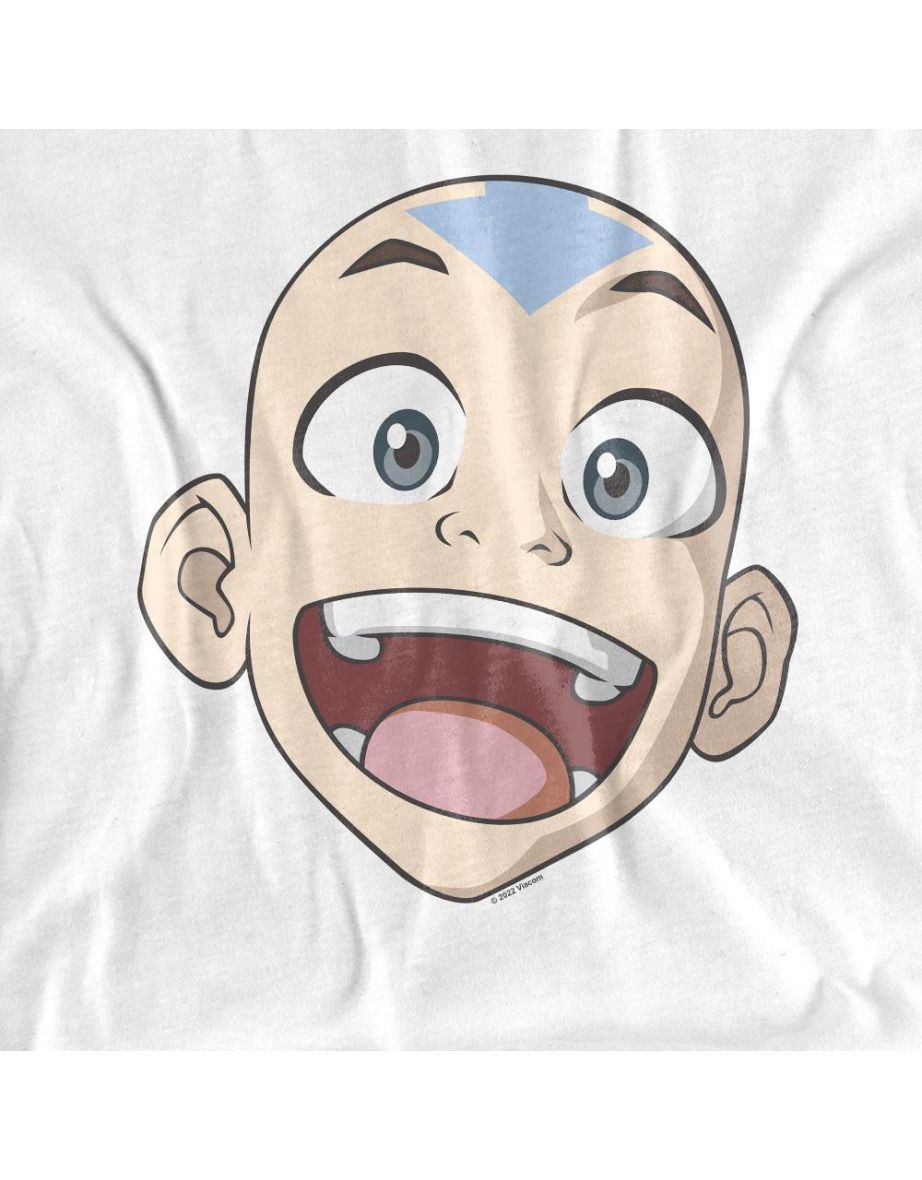 Avatar: The Last Airbender Unisex Adult Aang Big Face T-Shirt - White - 3