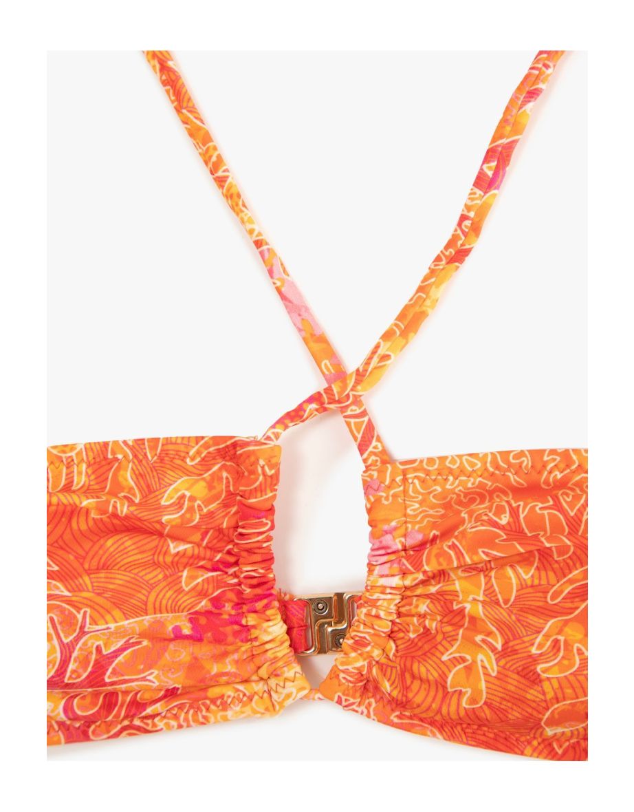 Halterneck Bikini Top with Smocking - 5