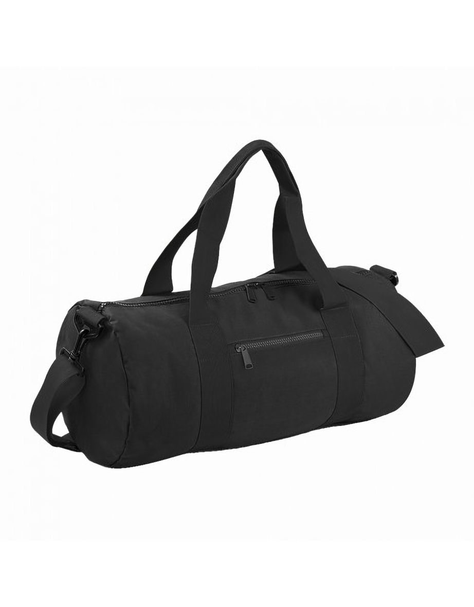 Bagbase Plain Varsity Barrel / Duffle Bag (20 Litres) - Black/Black