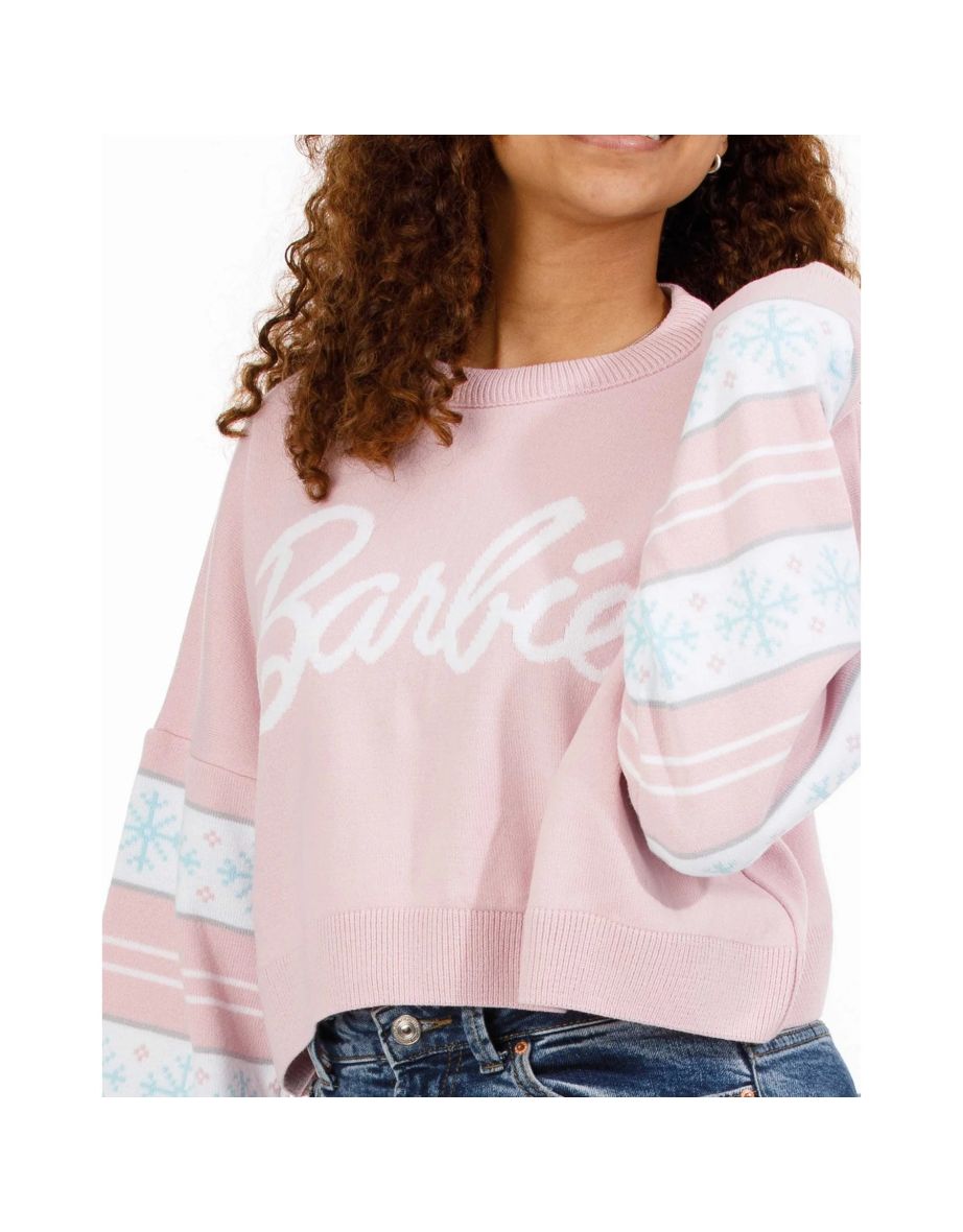 Barbie Womens/Ladies Logo Cropped Jumper - 3