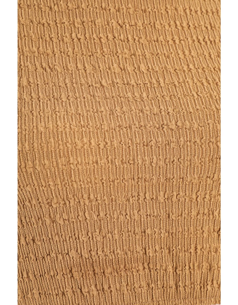 Camel Textured Crop Top - 5
