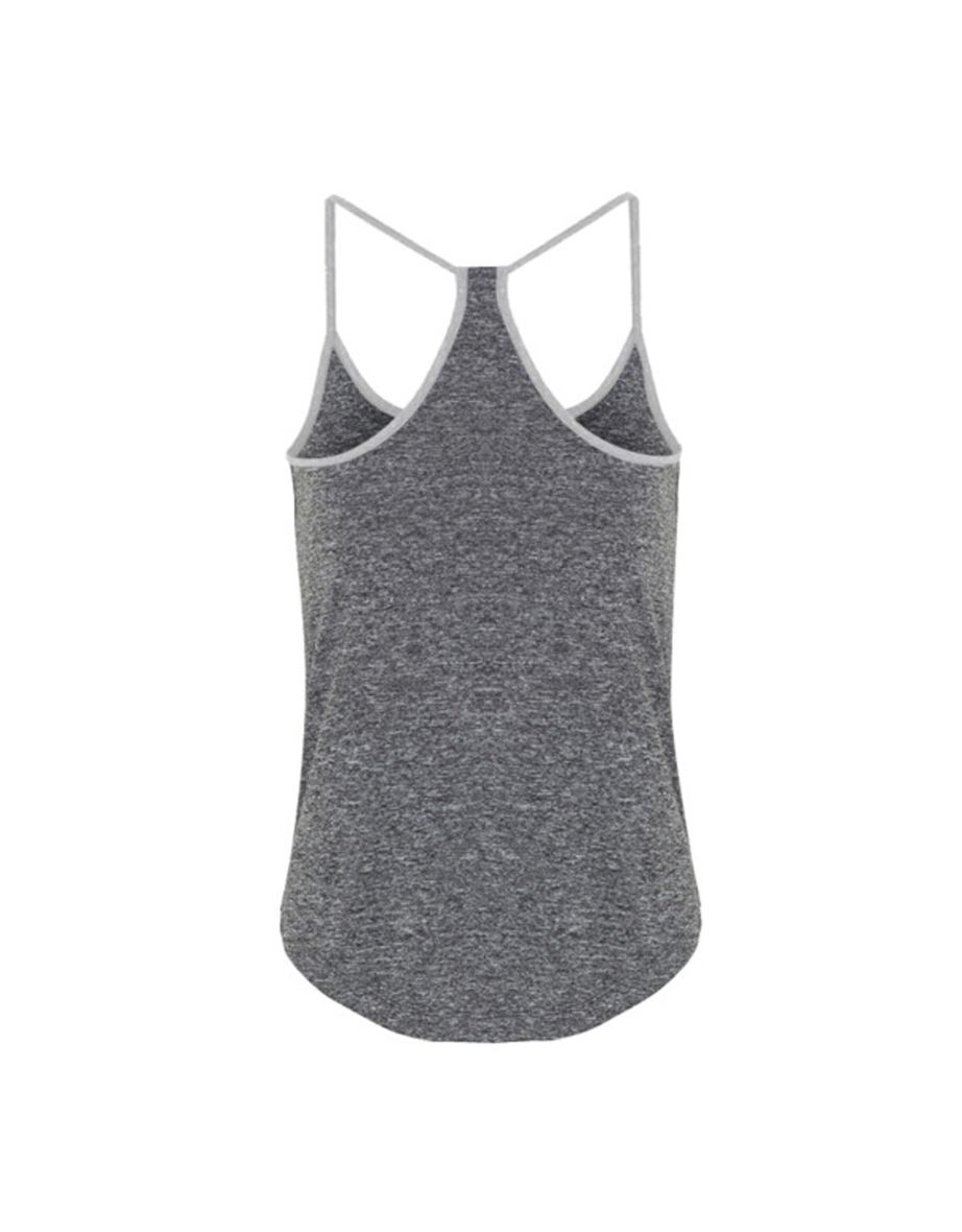 TriDri Womens/Ladies Yoga Vest - Black Melange/Silver Melange - 1