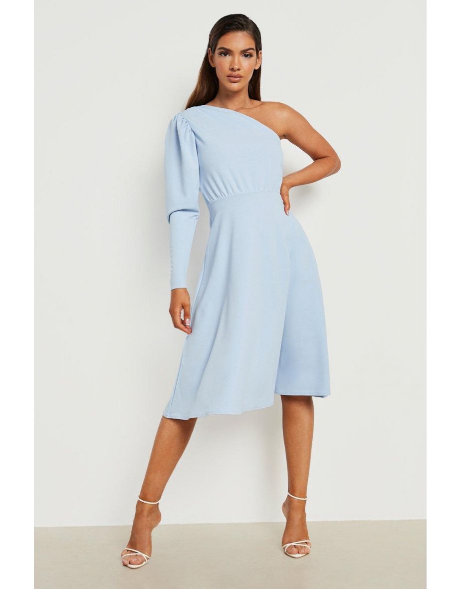 Light blue skater dress with sleeves hotsell