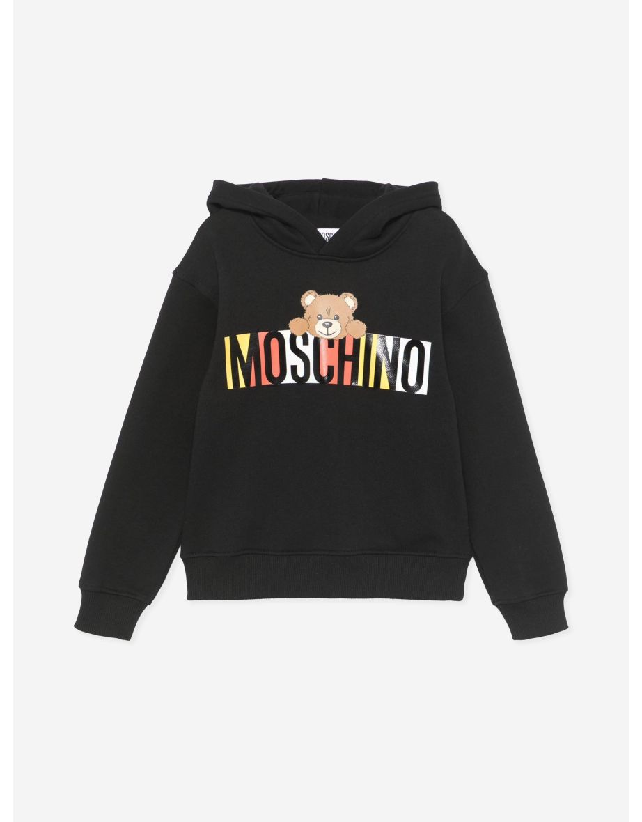 Kids Bear Logo Hoodie in Black