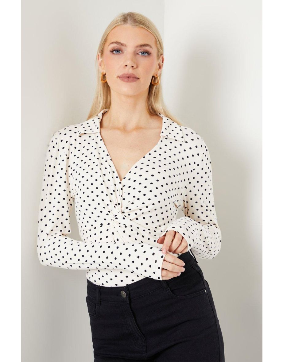 Collared Jersey Twist Top - 3