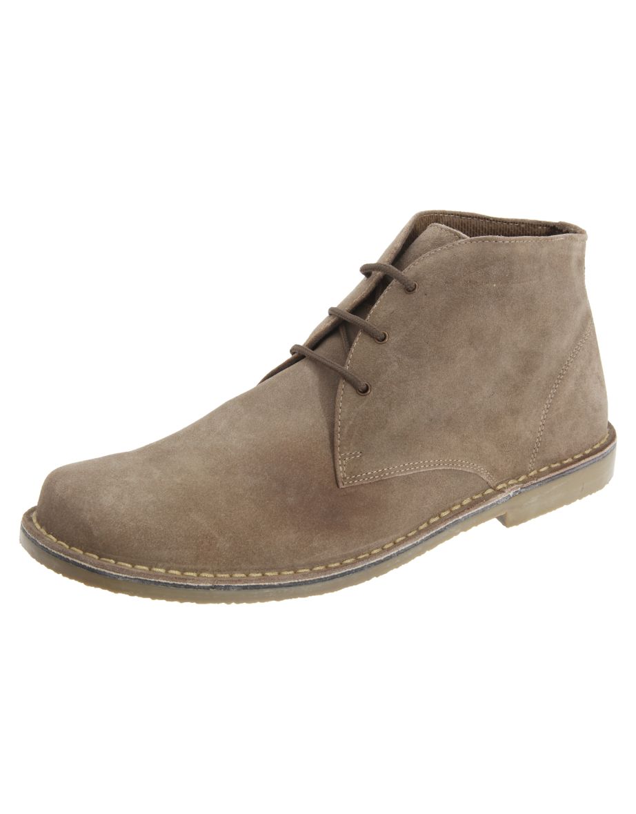Roamers Mens Real Suede Fulfit Desert Boots - Sand - 1
