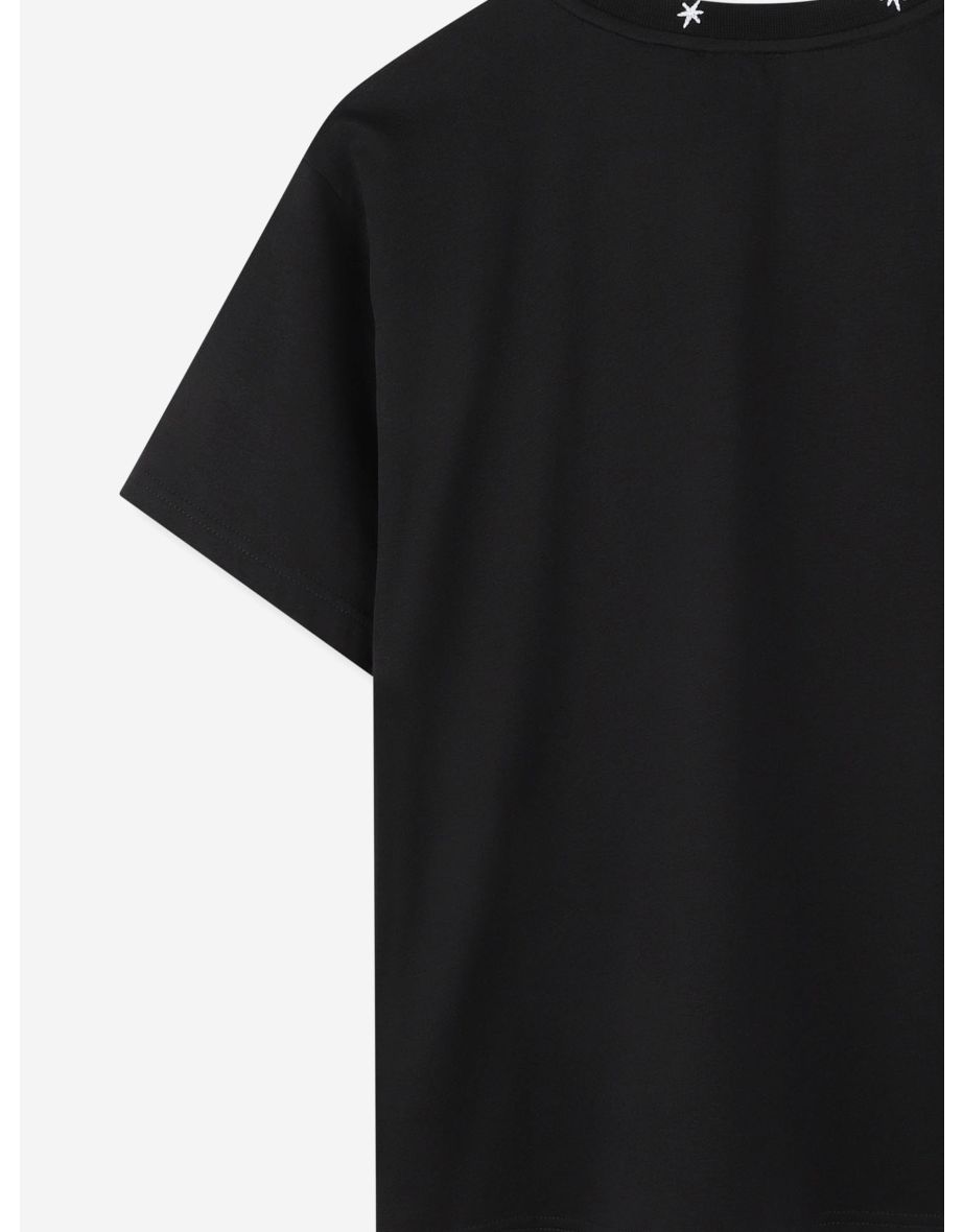 Boys Embroidered Logo T-Shirt in Black - 4