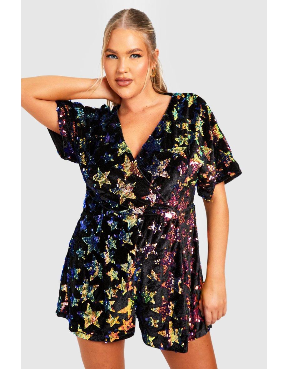 Sequin hot sale wrap playsuit