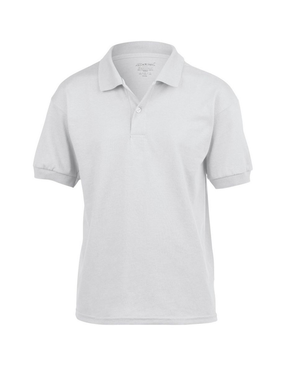 Gildan DryBlend Childrens Unisex Jersey Polo Shirt (Pack Of 2) - White