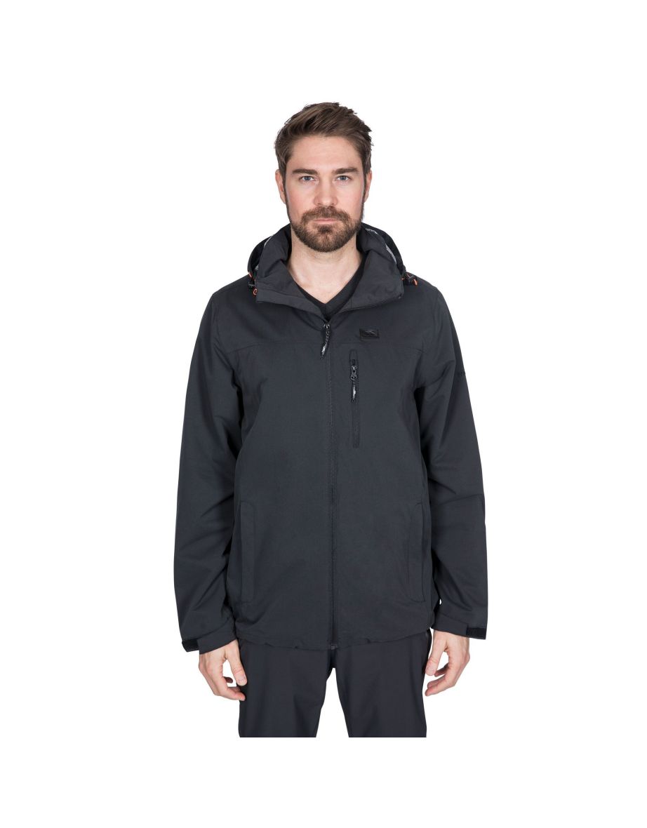 Trespass black sales waterproof jacket