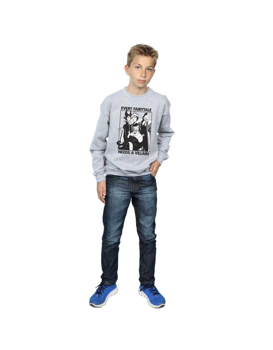 Disney Boys Every Fairy Tale Needs A Villain Sweatshirt - Sports Grey - 3