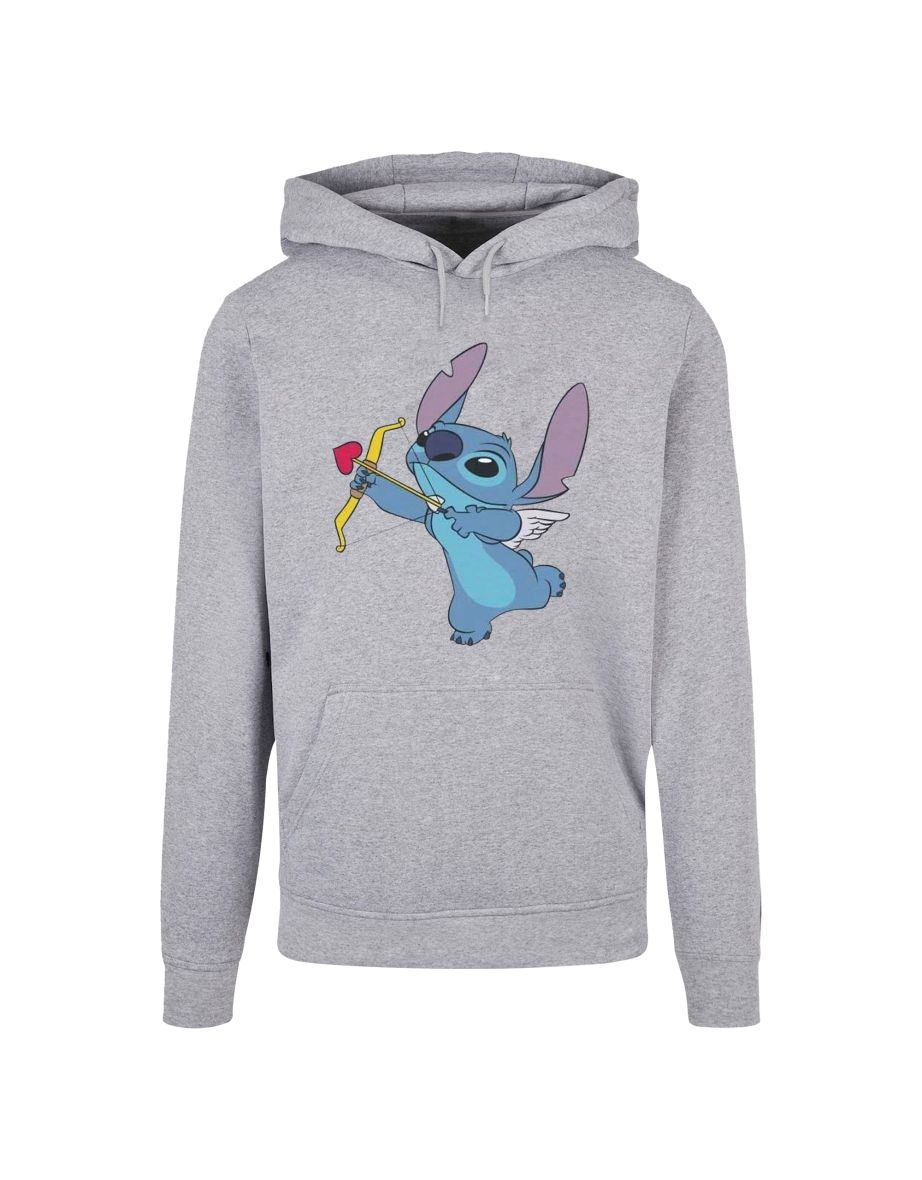 Disney Womens/Ladies Lilo And Stitch Stitch Cupid Valentines Hoodie - Sports Grey