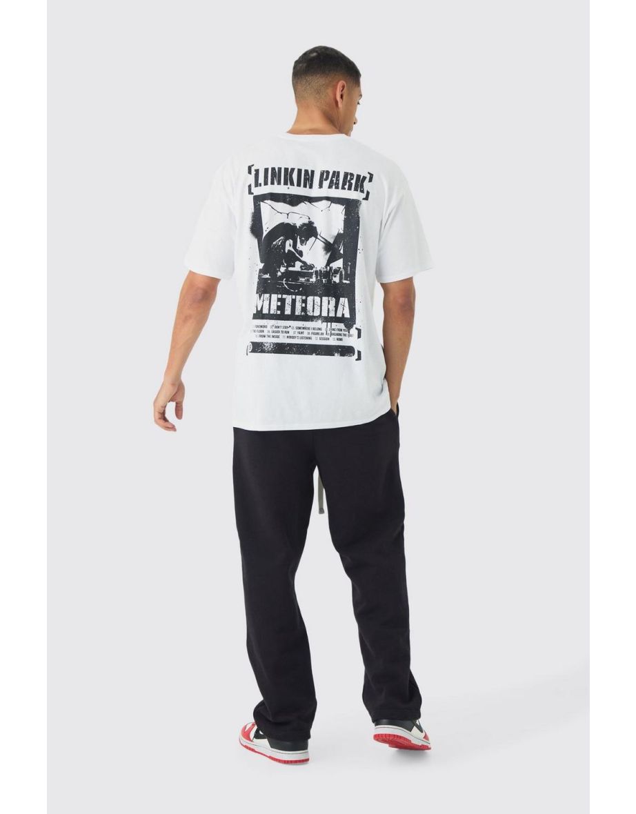 Oversized Linkin Park Band License Print T-Shirt - white - 2