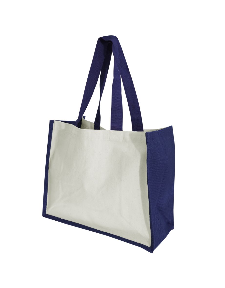 Westford Mill Printers Jute Cot Shopper Bag (21 Litres) - Navy Blue