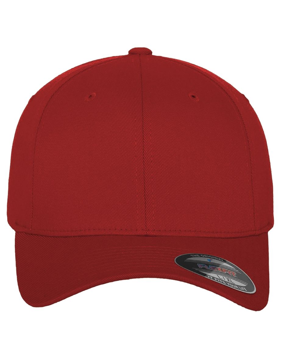 Yupoong Mens Flexfit Fitted Baseball Cap - Red - 2