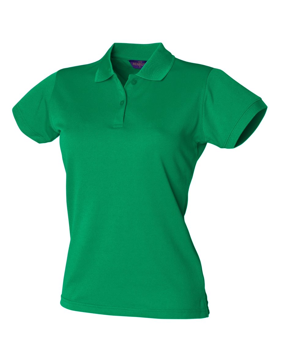 Henbury Womens/Ladies Coolplus® Fitted Polo Shirt - Kelly Green