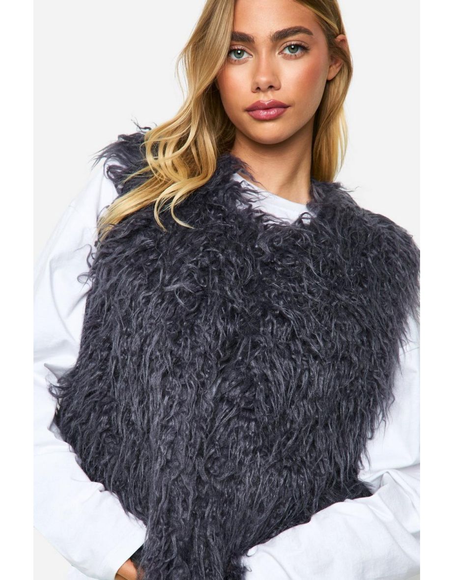 Faux Mongolian Fur Gilet - 3