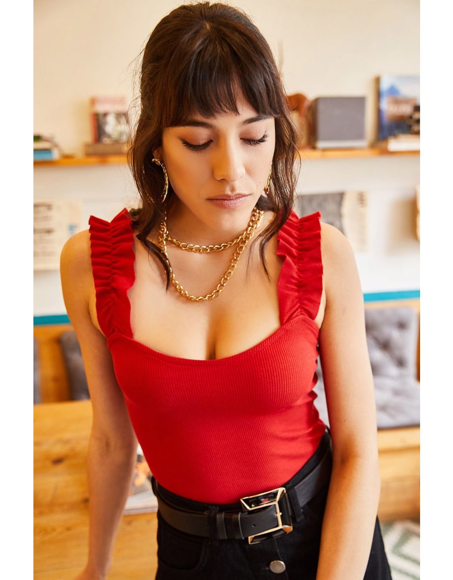 Blouse - Red - Fitted