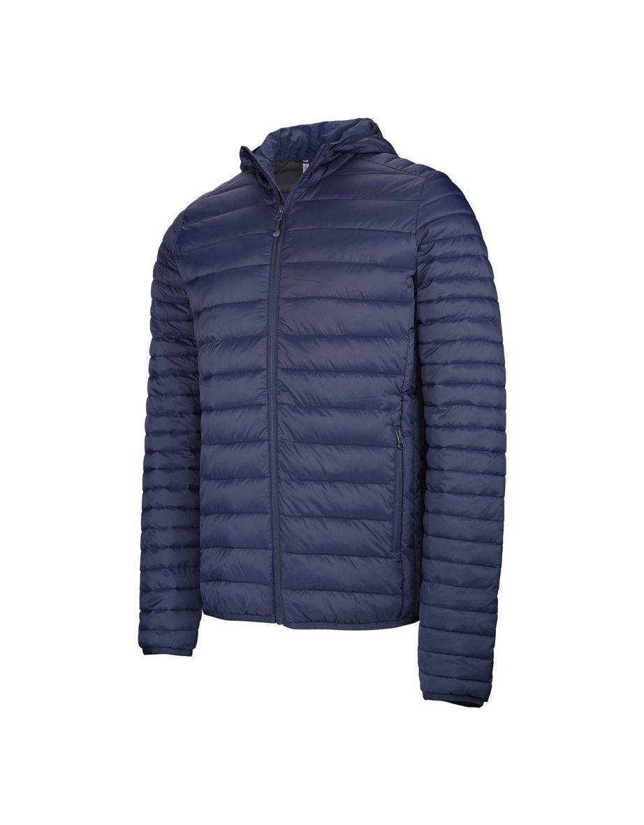 Kariban Mens Lightweight Hooded Down Jacket - Navy