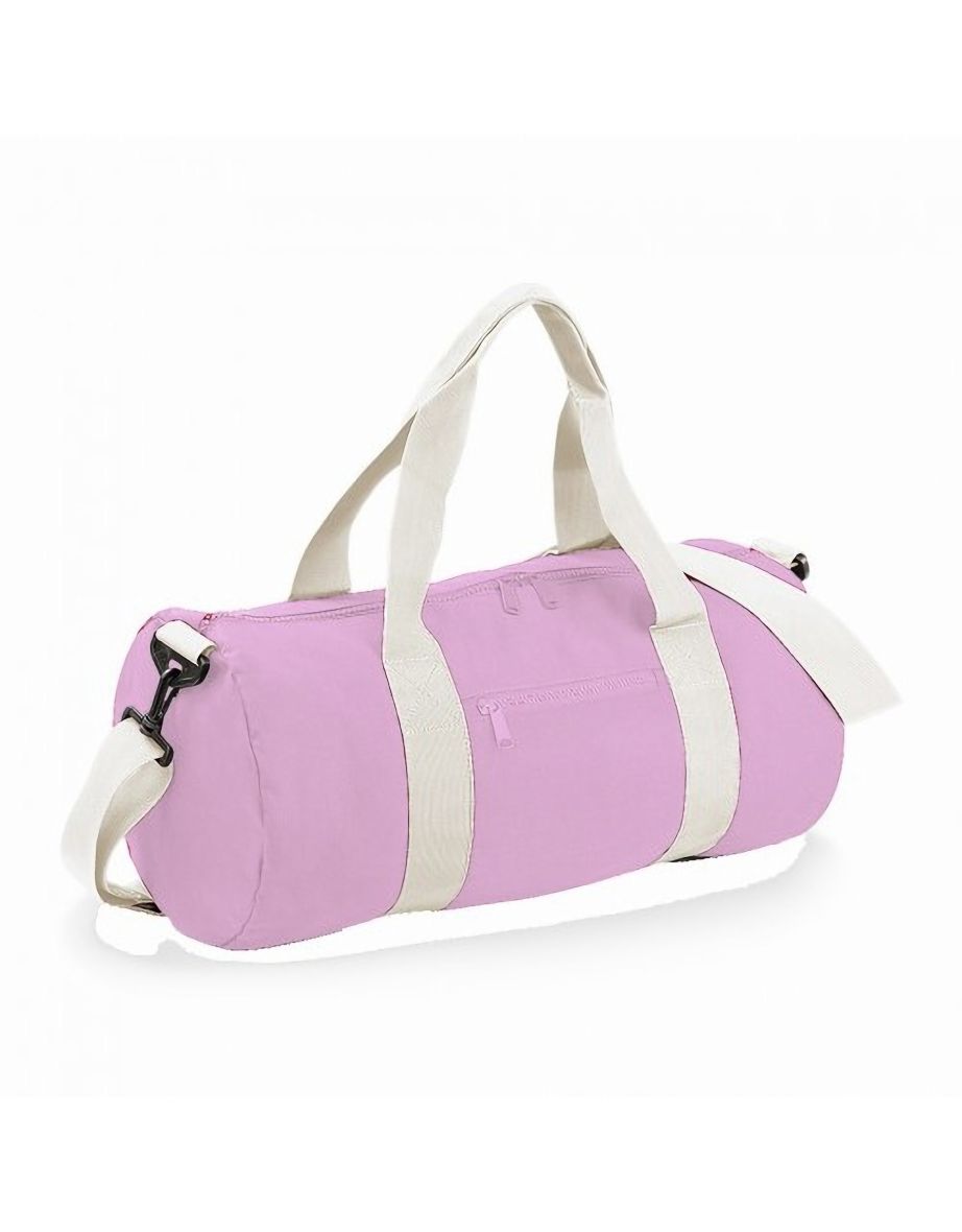 Bagbase Plain Varsity Barrel / Duffle Bag (20 Litres) - CLassic Pink/White