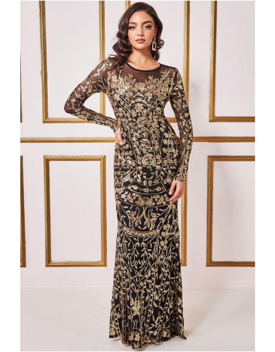 Mesh embroidered 2025 maxi dress