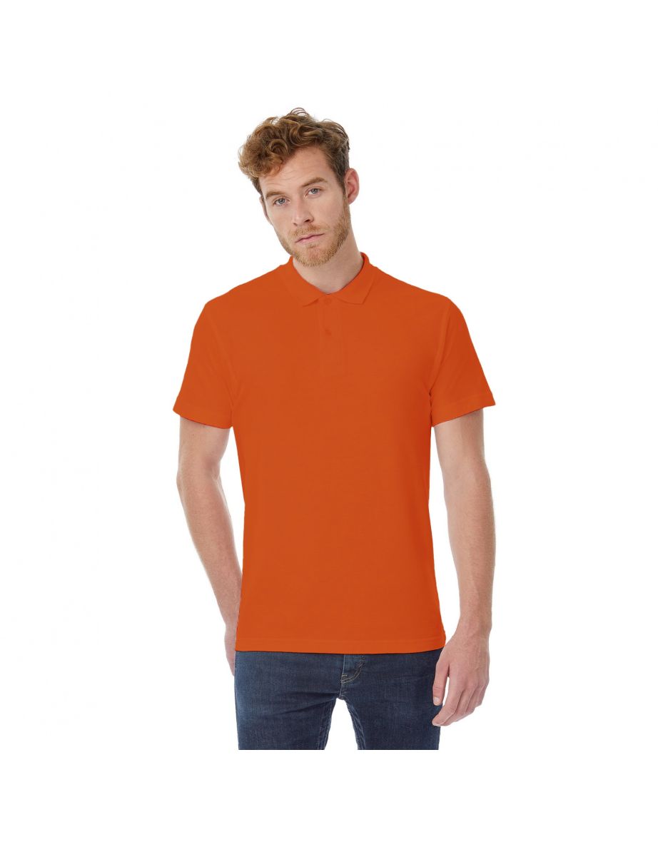 B&C ID.001 Mens Short Sleeve Polo Shirt - Orange - 2