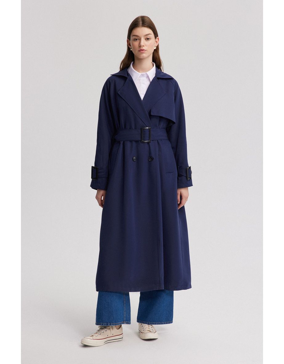 TOKA DETAYLI OVERSIZE TRENÇKOT