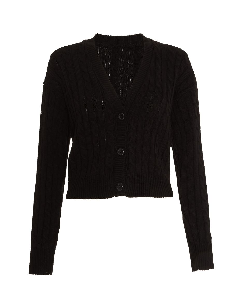 Black Cable Knit Cardigan