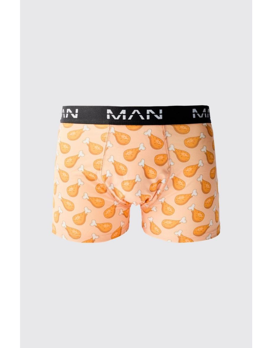 Man Chicken Leg Printed Boxers - multi