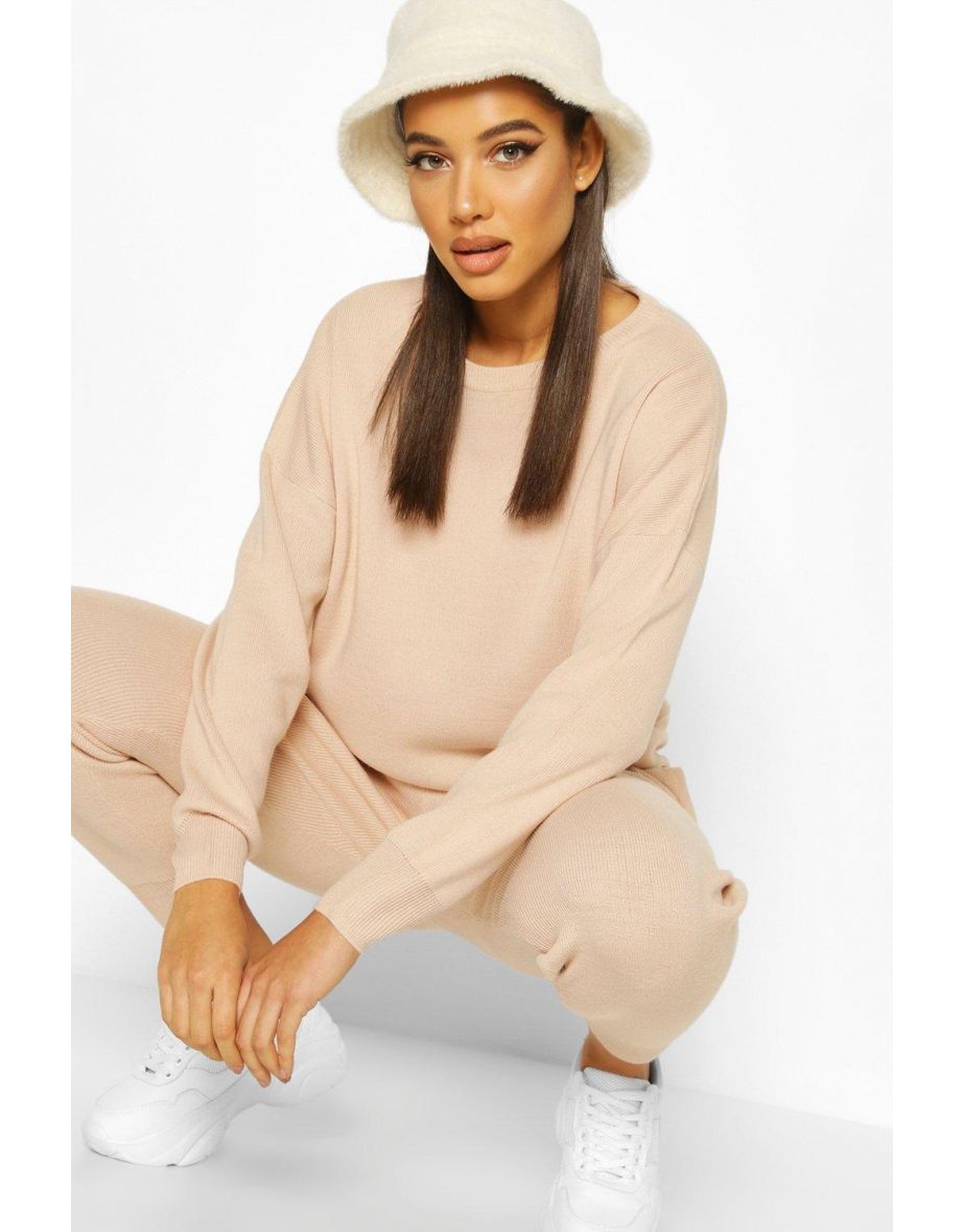 Knitted Jumper & Jogger Co-ord - blush - 3