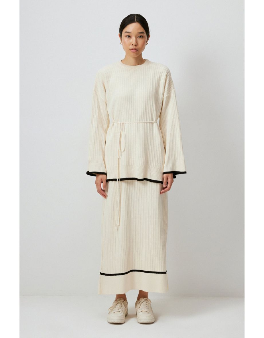 RIBBED KNIT TUNIC SKIRT SET